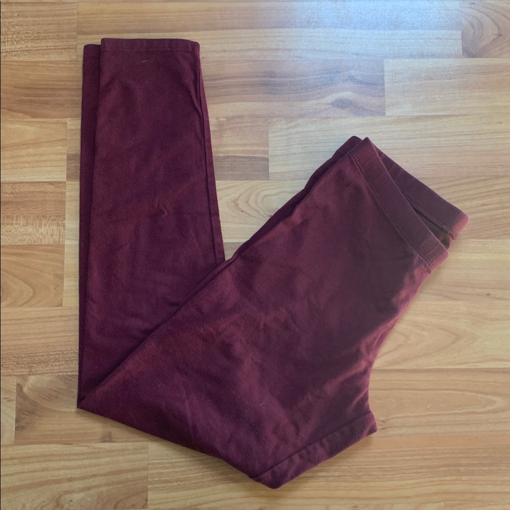 Kids Leggings Set - Gray, Burgundy, Multicolor Plaid size L-10-12 - Picture 3 of 6